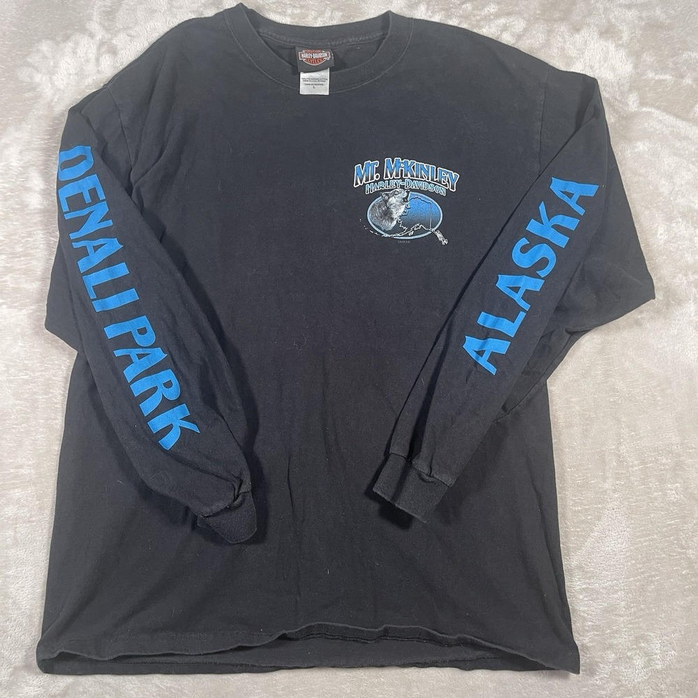 2006 Harley Davidson Mt. McKinley Denali Park Alaska Longsleeve Shirt Mens Large
